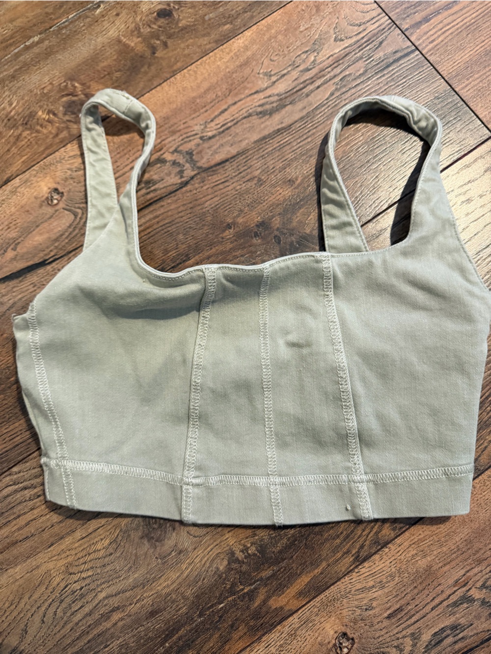 Zara Sage Green Cropped Tank Top
